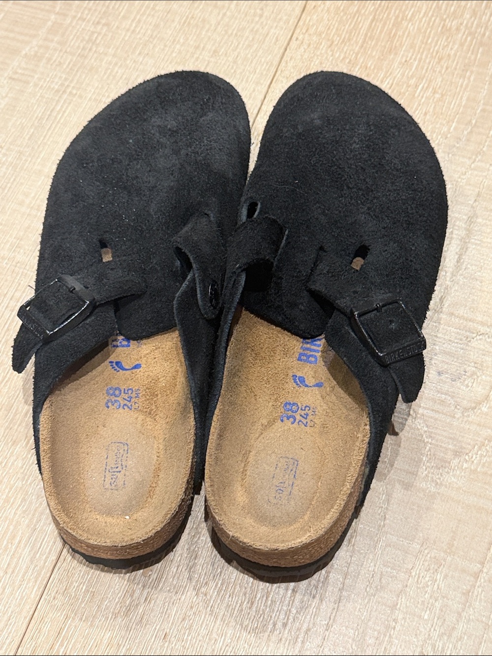 Birkenstock Black Suede Boston Clog - Picture 2 of 4